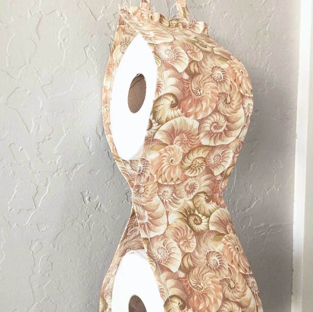 Ammonite Sea Shell Fossil TP Toilet Paper Towel Holder Storage Solution Guests